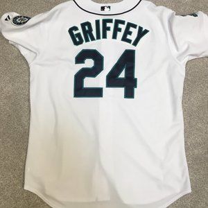 Ken Griffey Jr Authentic White Seattle Mariners MLB Majestic Jersey 52 XXL